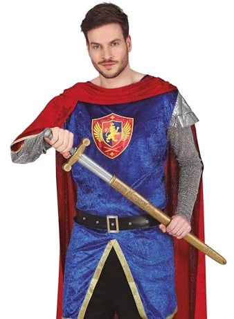 FIESTAS GUIRCA | Espada Medieval con Funda (70 cm) - Accesorio para Disfraz de Guerrero Caballero Cruzado Rey para Carnaval Halloween Fiestas Medievales - Adulto Infantil - Plata Oro