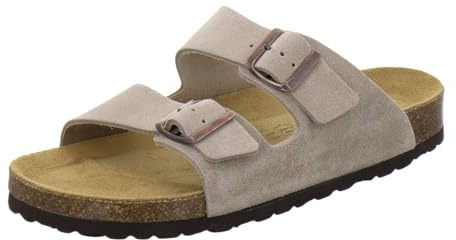 AFS-Schuhe, 3100 Bekväma herrsandaler, läder, hemma- och affärssandaler tillverkade i Tyskland, Beige, 39 2/3 EU