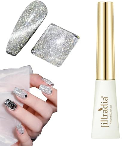 Silver Glitter Nail Polish,Glitter Nail Varnish,Nail Varnish Quick Dry,High Glossy Shimmer Nail Varnish,Flash Shinny Silver Nail Varnish,Long Lasting Nail Polish,Easy to Apply Nail Polish for Women