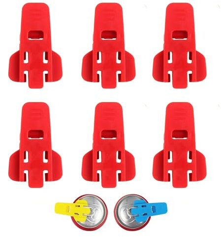 Abrelatas Colorido A Prueba De Fugas Para Refrescos, Cola Y Cerveza. Abrelatas Con Anilla Y Cubierta Protectora Para Sellar FáCilmente Las Latas. (Red)