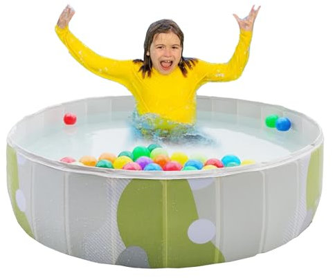 Piscina plegable para niños, piscina infantil plegable para perros, construcción rápida, resistente al agua, diversión al aire libre para césped, jardín, terraza, actividades de juego
