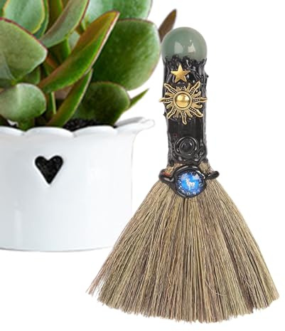 Escoba de Bruja | Escoba de Bruja compacta de energético para Dormitorio | Objeto Decorativo para Escritorio, decoración del hogar para salón, Restaurante, Yoga, habitación, baño, apartamento