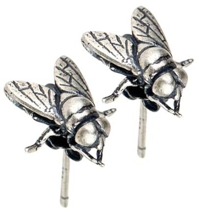 ibasenice Boucles D'oreilles Solide et Résistant à L'oxydation en Argenté S925 Forme Mouche Style Punk Délicat et Élégant pour Femme pour Mariage ou Rendez-