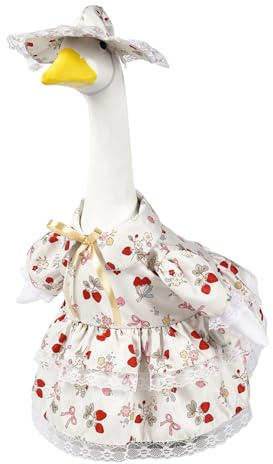 Traje Primaveral Ganso Porche,Vestido Estacional de 58 Cm con Sombrero Primaveral,Atuendos para Gansos de Exterior - para Bodas Navidad Fiestas de Vacaciones Jardín Patio Césped Puerta Primavera Pasto