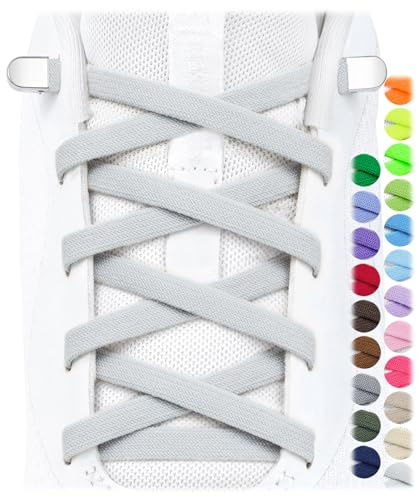Stepace Cordones Elásticos Planos sin Atar Gris claro 120