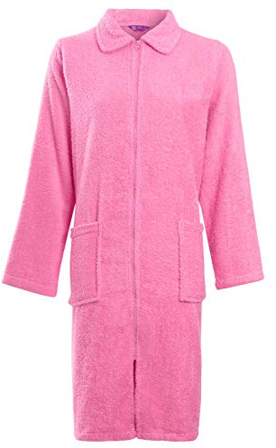 Lora Dora Womens Full Length Fleece Dressing Gown Long Sleeve Pink 16-18