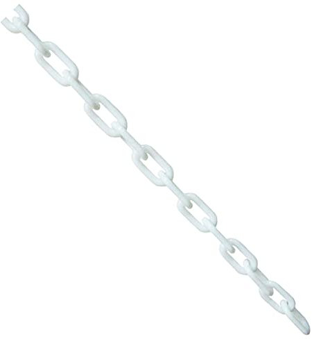 Plastic Chain Plastic Barrier Chain Link, Parking Space Barrier Assorted Colours Plastic Chain Safety for Decorative Garden Fence 6mm x 5m (5 Colors, White)