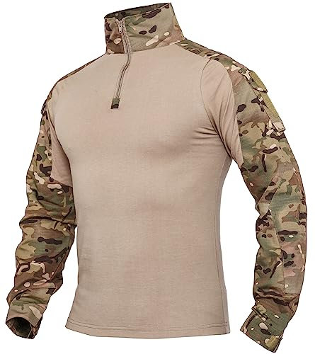 XKTTAC Herren Taktisches Hemd Outdoor Shirt Kampfshirt für Militär und Airsoft (CP, XL)