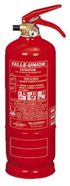 Extincteur poudre ABC 2 kg (support mural inclus) homologué efficacité 8A 34B