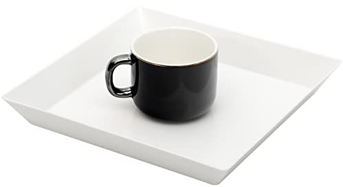Youngever Paquete de 3 bandejas de plástico para servir, bandeja cuadrada para fiestas, 10 x 10 pulgadas (blanco)