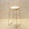 Ontihang Set of 2 Breakfast Dining Chairs Barstools with Metal Frame and Footrest Pu Leather Upholstered Bar Stools for Bar, Counter, Kitchen, Gold