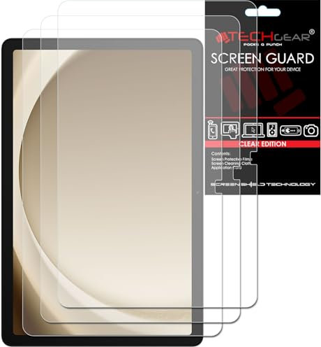 TECHGEAR 3 Pack Clear Screen Protectors for Samsung Galaxy Tab A11 Plus / A11+ (2025) & Tab A9 Plus / A9+ (2023) 11 [HD Clarity] [Scratch-Resistant] [Stylus & S Pen Compatible]