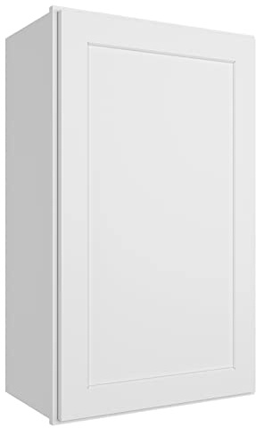 ROOMTEC Wood Wall Cabinet,RTA Single Door Medicine Cabinet with Adjustable Shelves and Soft-Close Door for Kitchen, Bathroom, and Laundry. 12 D*18 W*36 H, Shaker White