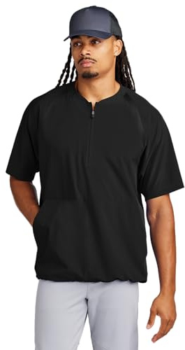 SPORT-TEK Unisex Repeat Half Zip Short Sleeve Jacket | Lightweight Half Zip Jacket for Men & Women Black