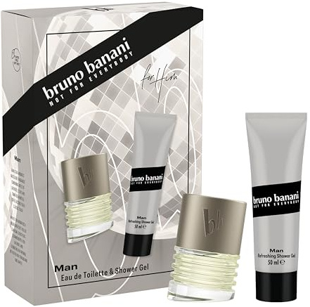 bruno banani Man Geschenkset mit Eau de Toilette und Duschgel mit fesselndem, aromatischem Männer-Duft, 30 ml und 50 ml