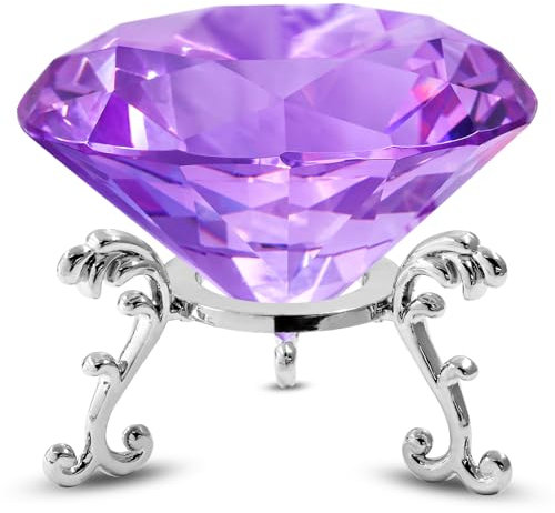 Luomorgo Briefbeschwerer mit Ständer, Kristall-Diamant-Briefbeschwerer, Dekorationen für Büro, Heimdekoration, Ornamente (80 mm), 1 Set