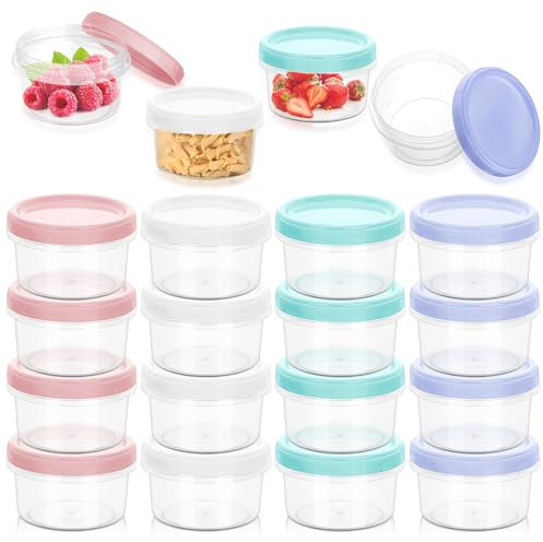 Starvortex 16 Pezzi Contenitori Ermetici per Alimenti Piccoli, 200ML Riutilizzabili Contenitori per Freezer, Piccole Vaschette con Coperchi per Yogurt Pranzo, Sicura per Microonde e Congelatore