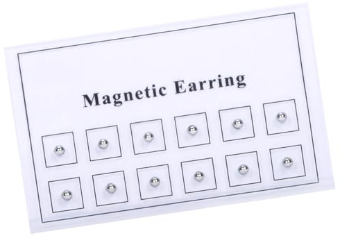 AVYRING 12 Pezzi Studs per Naso Finti, Orecchini Magnetici per Donne, Piercing Naso Finto in Acciaio Inossidabile con Studs Argentati