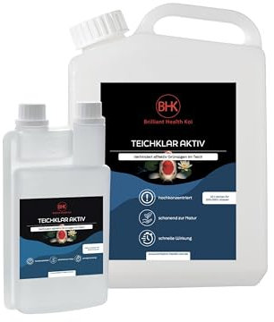 BHK - Teichklar Aktiv 500ml – schnelle Wirkung gegen trübes Wasser – Teichklar für Gartenteich & Koiteich – bindet Schwebstoffe