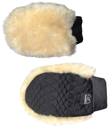 Scharenberg Lammfell-Putzhandschuh m. einseitigem Steppstoff