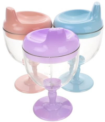 JOINPAYA 3 pièces Lot de Gobelets Apprentissage pour Tout Petits Réutilisables Fuite avec Échelle Verres Incassables pour et pour Jus et Lait Pastel