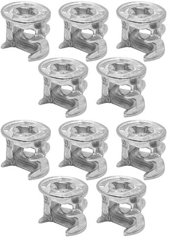 cyclingcolors 10x Dado per giunto eccentrico connettore ricambio per collegamento mobili cassetti armadi scaffali, grezzo senza bordo 15x26mm