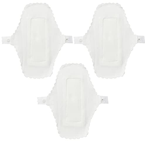 CIMAXIC 3 Pezzi Assorbenti Igienici Lavabili in Cotone, Riutilizzabili 2-3 Volte, 180 Mm, Fodera per Mutande Bottone, Assorbenti Mestruali Lavabili per Donne in Viaggio