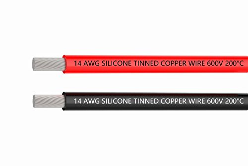 Tuofeng fil en silicone 14 AWG 3 mètres [1.5 mètres noir et 1.5 mètres rouge] fil - 14 spécifications fil de silicium câble de connexion - fil de cuivre étamé fil de silicium flexible
