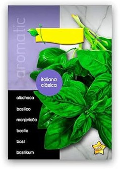 Sobre de Semillas de Albahaca de Hoja Ancha Variedad Italiana Planta Comestible