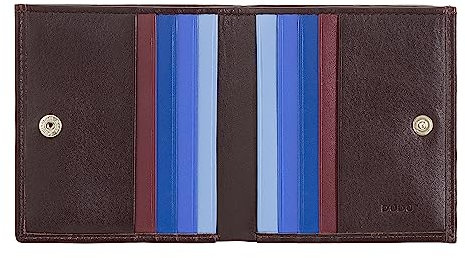 DUDU Mehrfarbiges Portemonnaie RFID in Leder mit Kartensteckfächer und Münzfach Dunkelburgundy