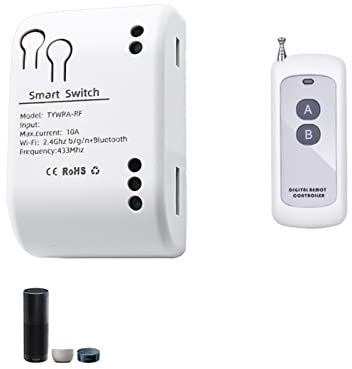 TEmkIn Door Opener Controller Smart WiFi Switch Garage Door Opener Controller WorkHome SmartLife Tuya APP Control No Hub Require (Color : 85-250V and RFB)