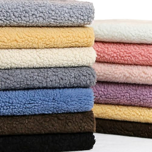 Lockig Sherpa-tyg 160x50cm Plysch Tyg I Fuskpäls Ulltyg Foder Termiskt Fodrat Material För DIY-hantverk Kostym Kasta Filt Sofföverdrag(Color:11 beige)