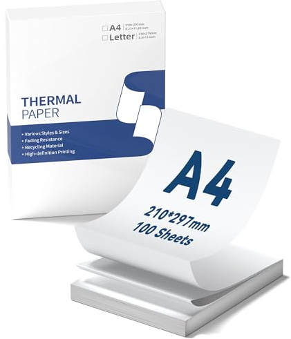 Papier Thermique A4 Pliable ItriAce, Compatible avec M832, 210x297mm - 100 Feuilles
