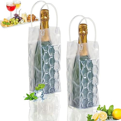 Funda enfriadora de vino con protector de enfriamiento instantáneo y mantiene tu bebida fría, mantiene fresca y fría, enfriador de botellas de vino para champán rojo, blanco o espumoso (2 unidades)