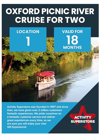 Activity Superstore Oxford Picnic River Cruise for Two Gift Experience, Experience Days, Cruise Gifts, Couples Gifts, Retirement Gifts