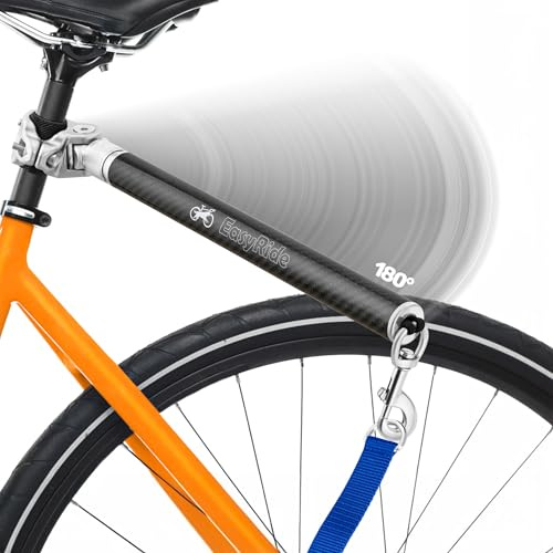 Malabi V2.0-180° Rotating Dog Bike Leash - with Shock Absorbers and Quick Attach Mechanism | Carbon Fiber | Detachable, Adjustable for The Smoothest Ride- Patent Pending (Blue)