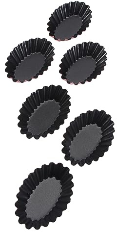 VINTORKY 6Pcs Non Stick Egg Tart Mould Heavy Carbon Steel Baking Tool