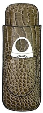 LZM-DIEWLEI Custodia da viaggio per 2 sigari in pelle portatile per sigari Custodia da viaggio per sigari Humidor Accessori per sigari da uomo Scatola per sigari da uomo (marrone + tagliasigari)