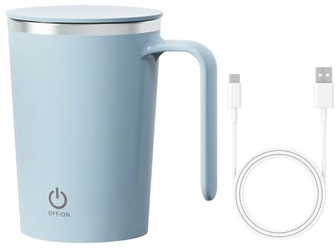 DONGKER Tasse a Café a Mélange Automatique,Tasse a Café Magnétique avec Démarrage a Double Clic et Doublure en Acier Inoxydable pour Lait,Café,Thé,Chocolat Chaud