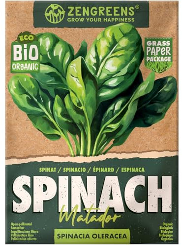 ZenGreens® – Graines de épinard bio - Semences potagères - Graines de légumes pour une culture facile au jardin, sur le balcon ou dans un potager surélevé - Matador