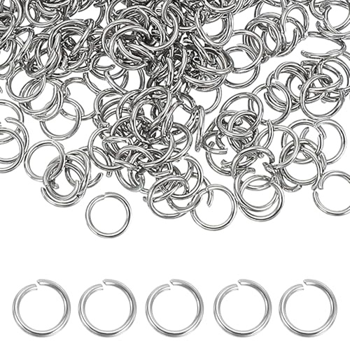 QUARKZMAN 150 st öppna ringar 6 mm, 0,8 mm tjocklek silver rostfritt stål