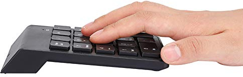 Denash Teclado Inalámbrico a 2.4 GHz a 2.4 GHz 18 Clave Teclado Keypad de Contabilidad Financiera para PC, Conexión a Largo Plazo (Black)