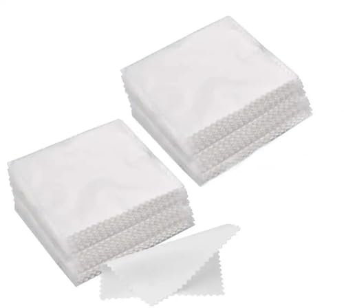 Chiffons de Nettoyage pour Bijoux Chiffon de polissage for argent, nettoyage bijoux, Anti-ternissement, chiffon d'essuyage doux réutilisable for garder les brillants, outils 8x8cm(White-100pcs)