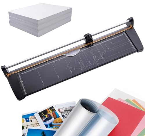 Cortadora de Papel de Alta Resistencia, Guillotina A4/A3/A2, Capacidad de Corte de hasta 10 Hojas, Cabezal de Guillotina Deslizante, Panel metálico Inoxidable(A2)