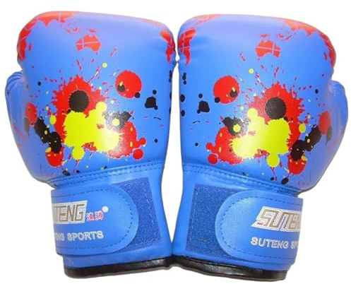 XIAOQENAN Guanti da boxe sportivi per bambini, comodi, guanti da combattimento per principianti, borsa pesante, in pelle PU, guanti da combattimento per bambini duraturi, kickboxing