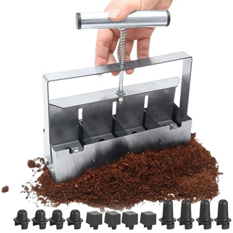 Herramienta De Creación De Bloques De Tierra - Herramienta Manual De Jardinería para Plantar | Bloque De Tierra para El Inicio De Plántulas | para Verduras Flores Balcón Terraza Jardín Patio