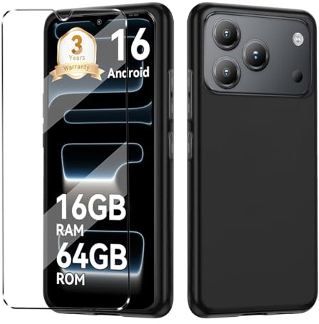 XueqinHu Case Compatible with Blackview Wave 7C Phone case with 1 Pack Tempered Glass Screen Protector for Blackview Wave 7C, Slim Fit Soft TPU Shockproof Anti-Scratch Phone Case - Black