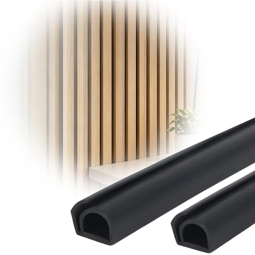 3/6 m kabelkanal för akustiska paneler, 12 mm bred halvcirkelformad kabelkanal, flexibelt kabelskydd svart, kabelschakt, självhäftande, akustiska paneler, tillbehör för hem eller kontor (svart, 3 m)