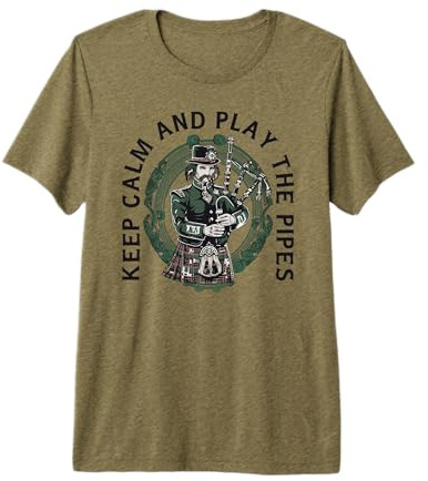 Cornemuseur Bagpipe-Instrument Écosse Bagpipe-Play Cornemuse T-Shirt Haut de Gamme