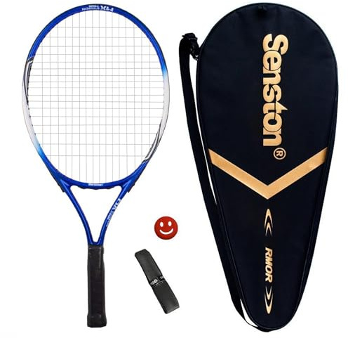 Senston 23 Junior Tennis Racquet for Kids Children Boys Girls Tennis Rackets with Racket Cover Blue White